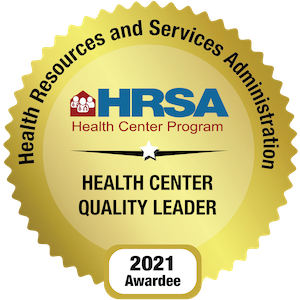HRSA Health Center Program 2021 Gold Award Logo