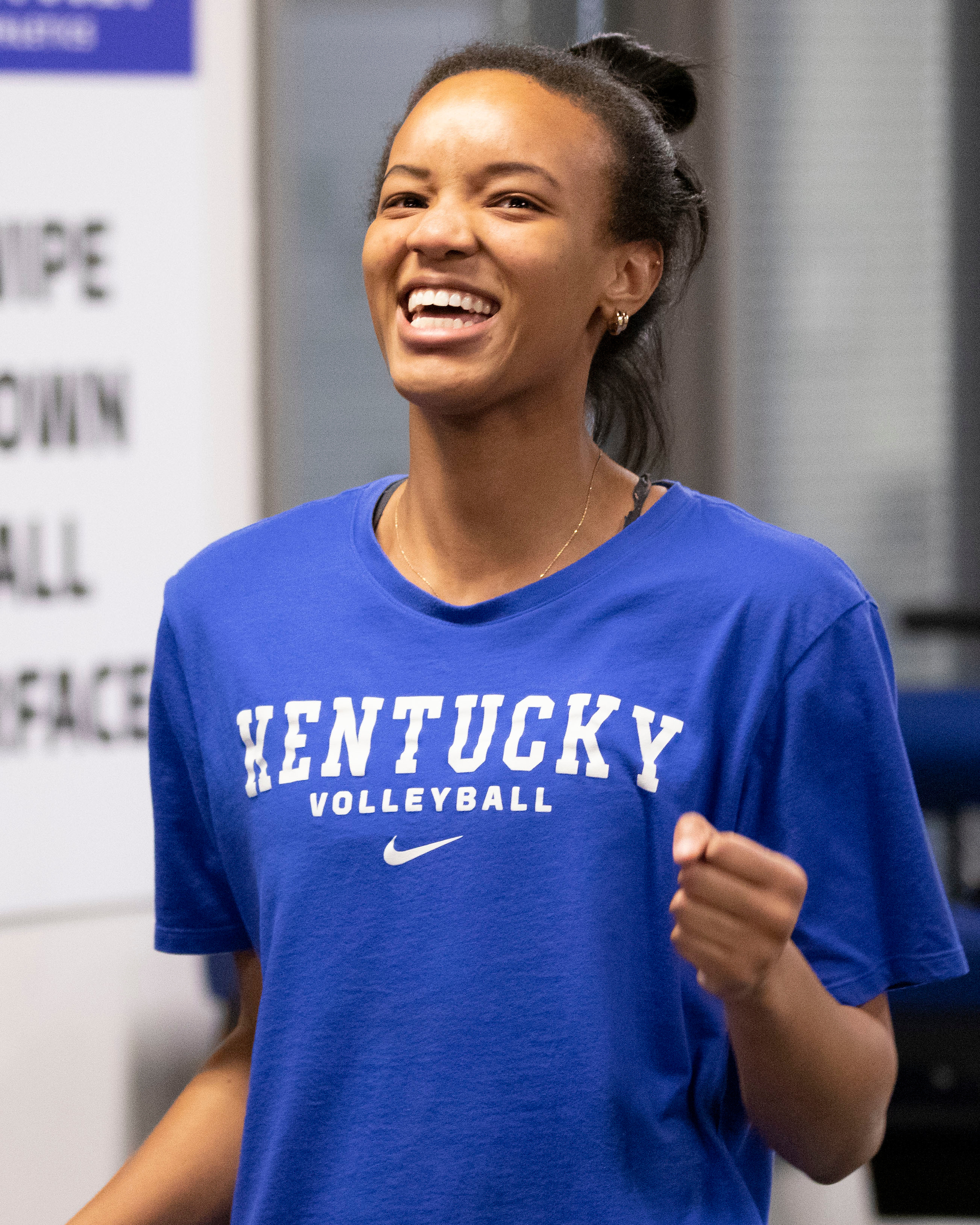 Kentucky volleyball player Jordyn Williams during a practice.