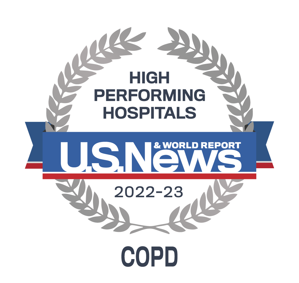 US News & World Report High Performing Hospitals 2022-23 emblem - COPD