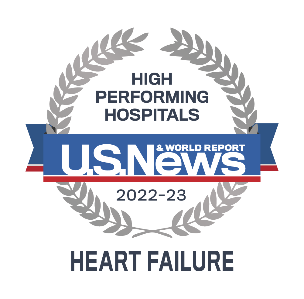 US News & World Report High Performing Hospitals 2022-23 emblem - Heart Failure