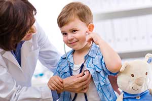 Boy with stethoscope