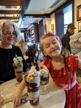 Alissa Briggs' family enjoys an ice cream sundae.