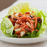 View dining options (shown: salad) and other amenities.