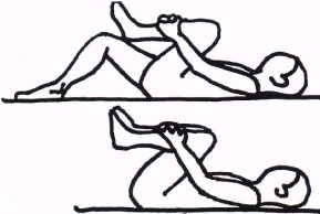 Single knee to chest back exercise illustration