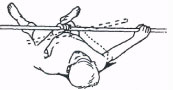 Shoulder range of motion exercise lying down with wand
