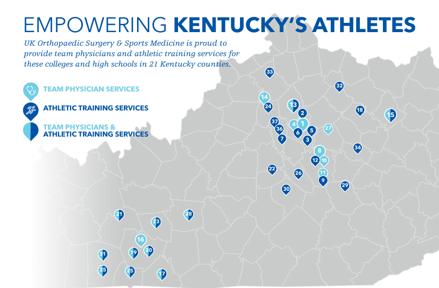 ortho map of training and team physicians