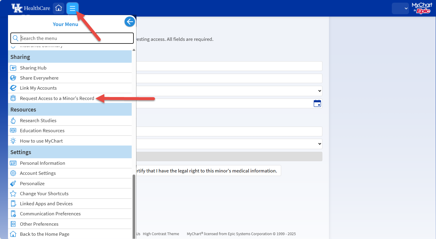 Proxy request form, first step