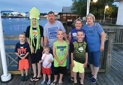 Kentuckians Reuben and Janet Ligon vacationing with their six grandsons at Myrtle Beach, S.C.– their first family vacation in more than 10 years, made possible by Reuben’s new, healthy heart.