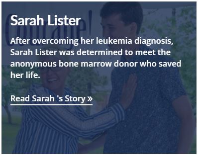 Example of summary text appearing over patient story teaser image.