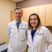 Dr. Chase Kluemper, a surgeon with the UK HealthCare Hand Center and Dr. Jessica Winter, a fellow at UK HealthCare.