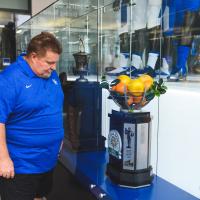 Jimmy tours the UK Football training facility and inspects the Citrus Bowl trophy.