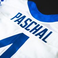 Closeup of the back of Josh's jersey - PASCHAL and the number 4.
